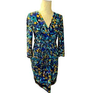 BCBGMAXAZRIA Dress‎ MP Belted Faux Wrap Knee Length Stretch Pre-Loved